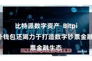 比特派数字资产 Bitpie国外钱包还竭力于打造数字钞票金融生态